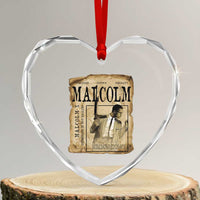 Malcolm X Historical Newspaper Heart Crystal Glass Ornament Stumbling Is Not Falling Black History TS12