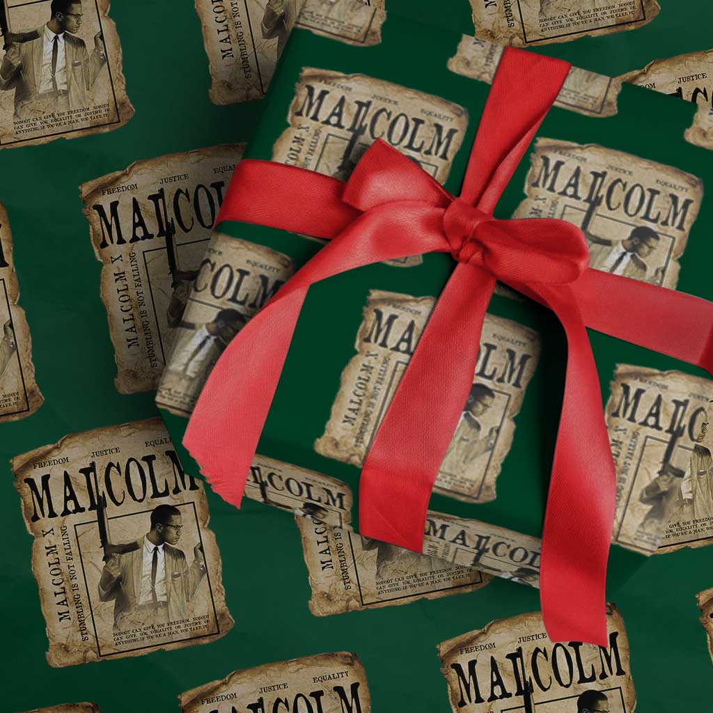 Malcolm X Historical Newspaper Wrapping Paper Roll Stumbling Is Not Falling Black History TS12