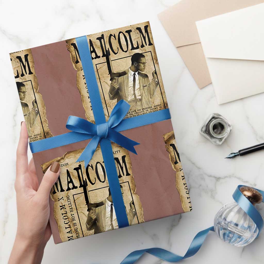 Malcolm X Historical Newspaper Wrapping Paper Roll Stumbling Is Not Falling Black History TS12
