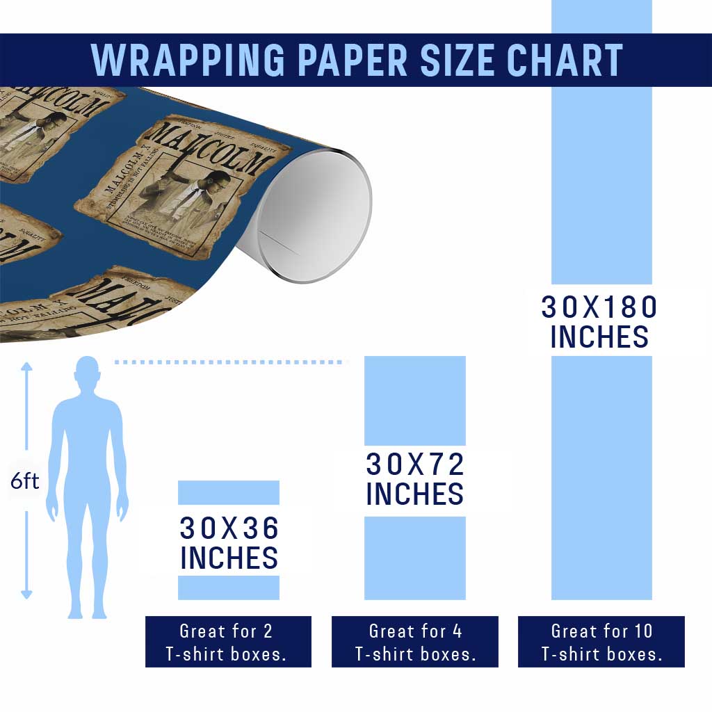 Malcolm X Historical Newspaper Wrapping Paper Roll Stumbling Is Not Falling Black History TS12