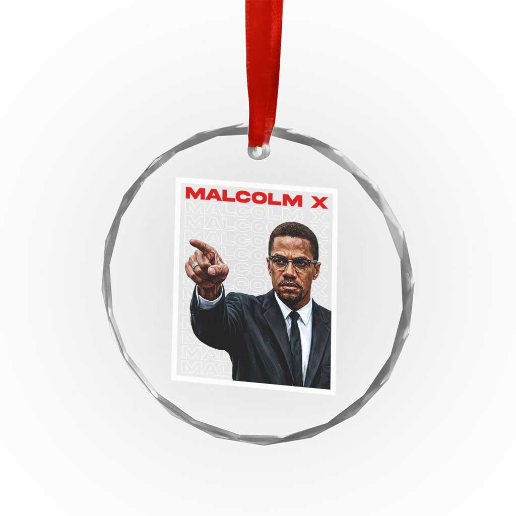 Malcolm X Legend Crystal Glass Ornament African American Activist Legacy - Wonder Print Shop
