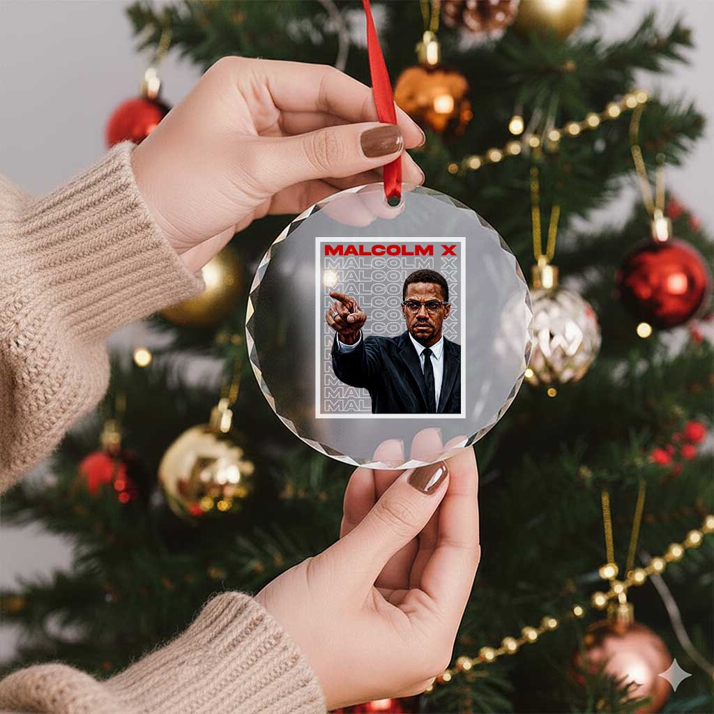 Malcolm X Legend Crystal Glass Ornament African American Activist Legacy - Wonder Print Shop