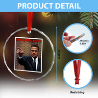 Malcolm X Legend Crystal Glass Ornament African American Activist Legacy - Wonder Print Shop
