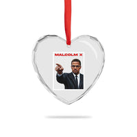 Malcolm X Legend Heart Crystal Glass Ornament African American Activist Legacy - Wonder Print Shop