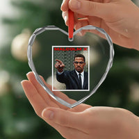 Malcolm X Legend Heart Crystal Glass Ornament African American Activist Legacy - Wonder Print Shop