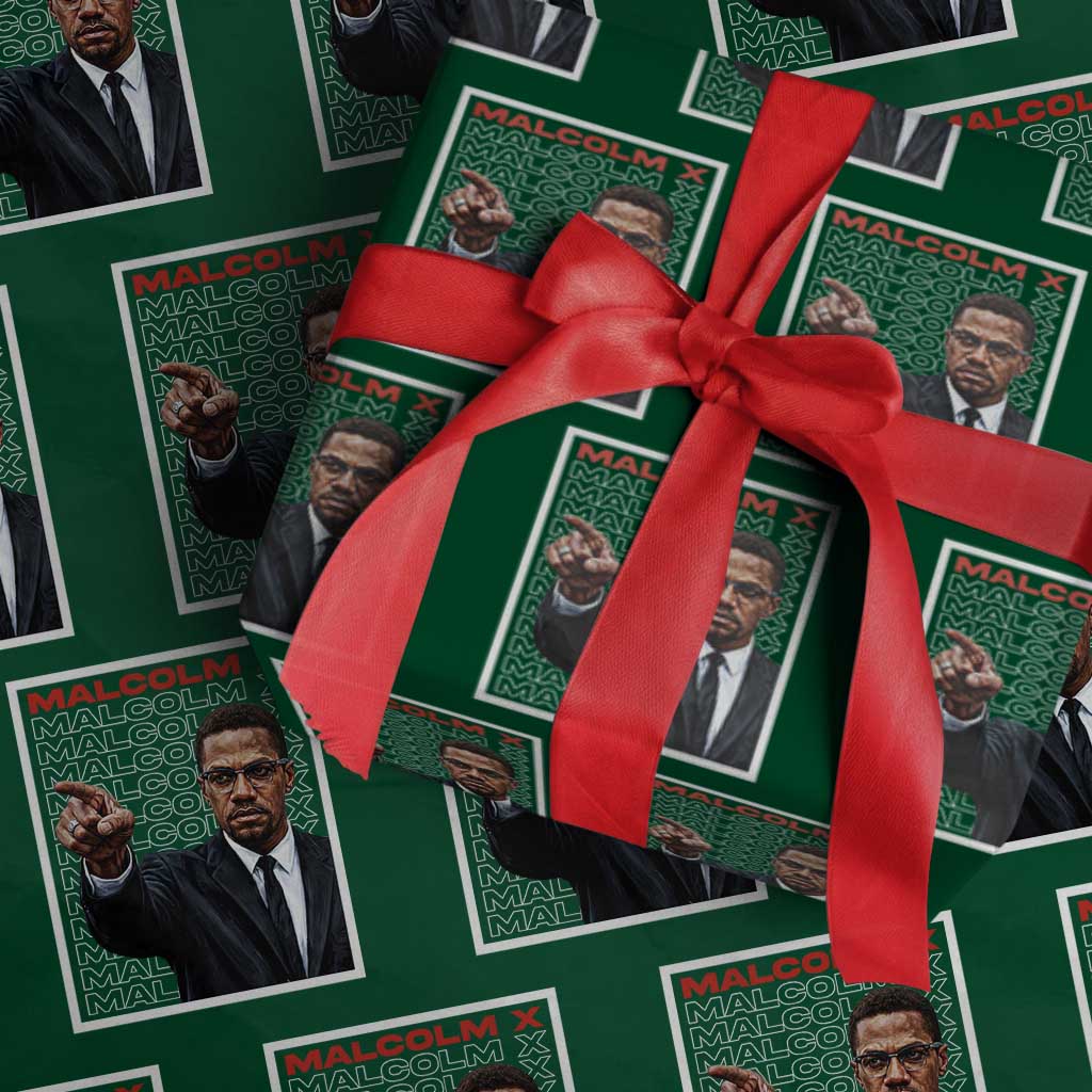 Malcolm X Legend Wrapping Paper Roll African American Activist Legacy - Wonder Print Shop