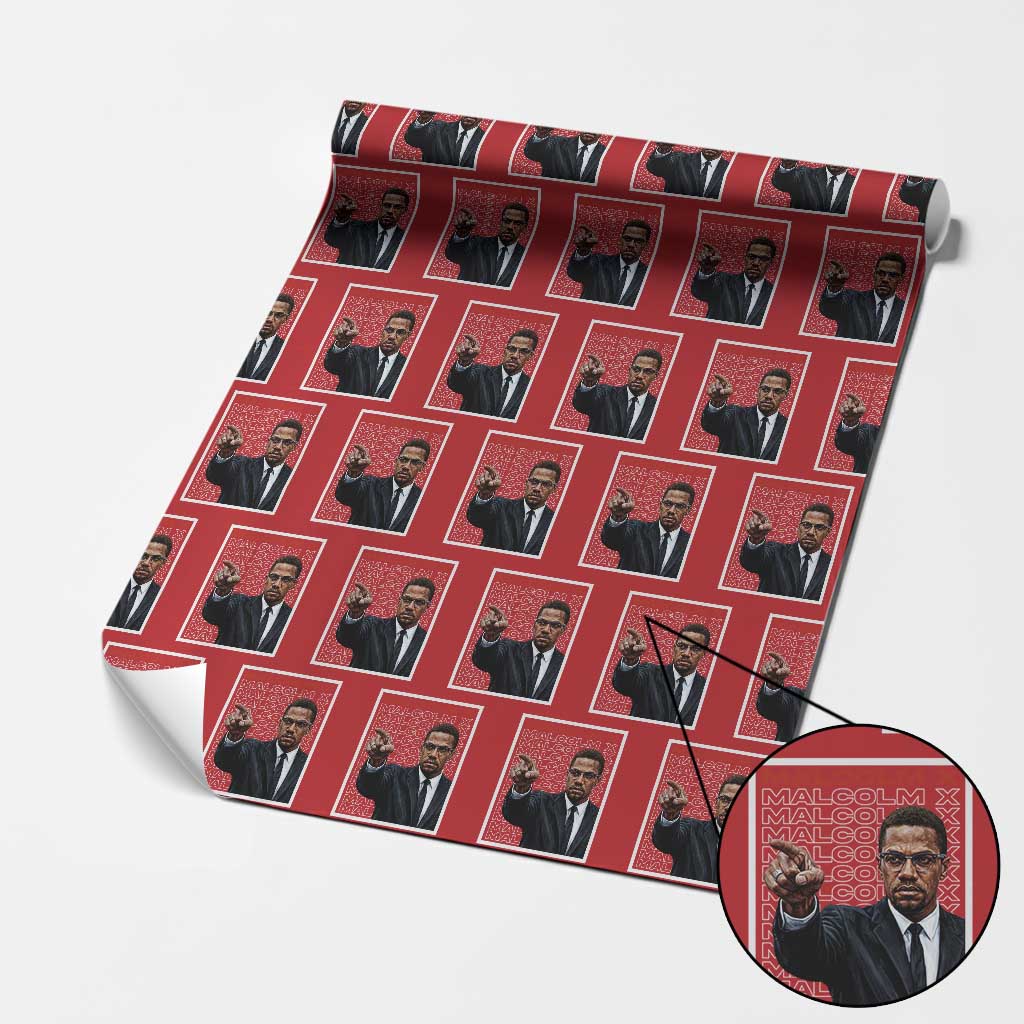 Malcolm X Legend Wrapping Paper Roll African American Activist Legacy - Wonder Print Shop