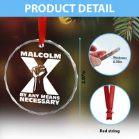 Malcolm X Power Fist Crystal Glass Ornament Civil Rights Leader Pride Bold Statement - Wonder Print Shop