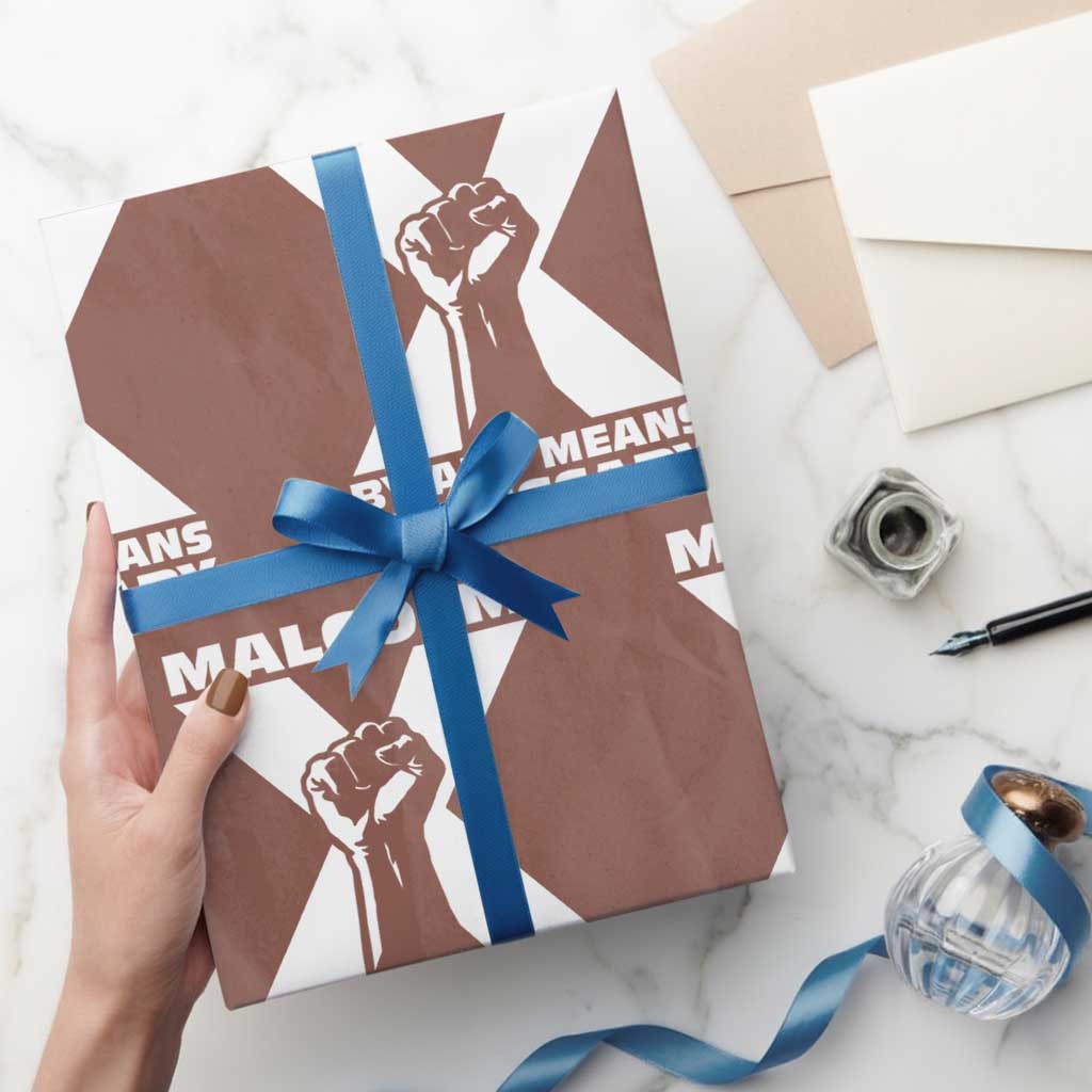 Malcolm X Power Fist Wrapping Paper Roll Civil Rights Leader Pride Bold Statement - Wonder Print Shop