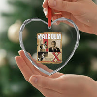Malcolm X Quote Heart Crystal Glass Ornament Nobody Can Give You Freedom Take It - Wonder Print Shop