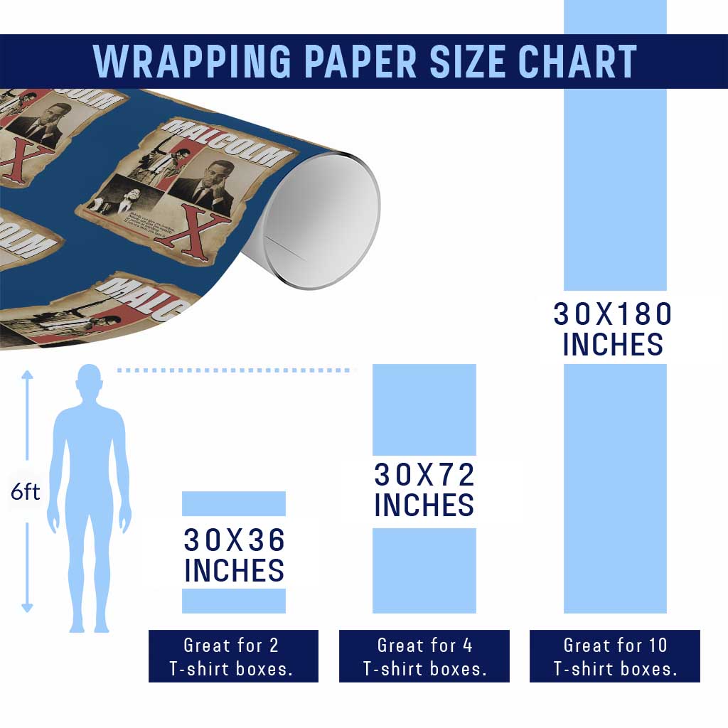 Malcolm X Quote Wrapping Paper Roll Nobody Can Give You Freedom Take It - Wonder Print Shop