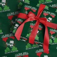 Malcolm X Quote Wrapping Paper Roll Retro A Man Who Stands for Nothing Black History - Wonder Print Shop