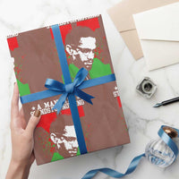 Malcolm X Quote Wrapping Paper Roll Retro A Man Who Stands for Nothing Black History - Wonder Print Shop