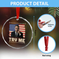 Malcolm X Try Me Crystal Glass Ornament African American Pride Gift - Wonder Print Shop