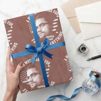 Malcolm X Wrapping Paper Roll A Man Who Stands For Nothing Will Fall For Anything American Flag - Wonder Print Shop
