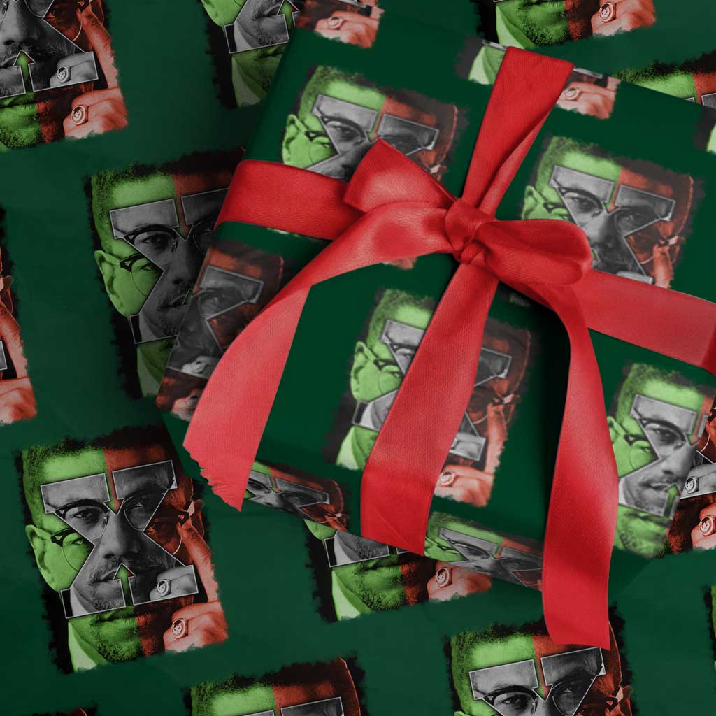 Malcolm X Wrapping Paper Roll Black History Month - Wonder Print Shop