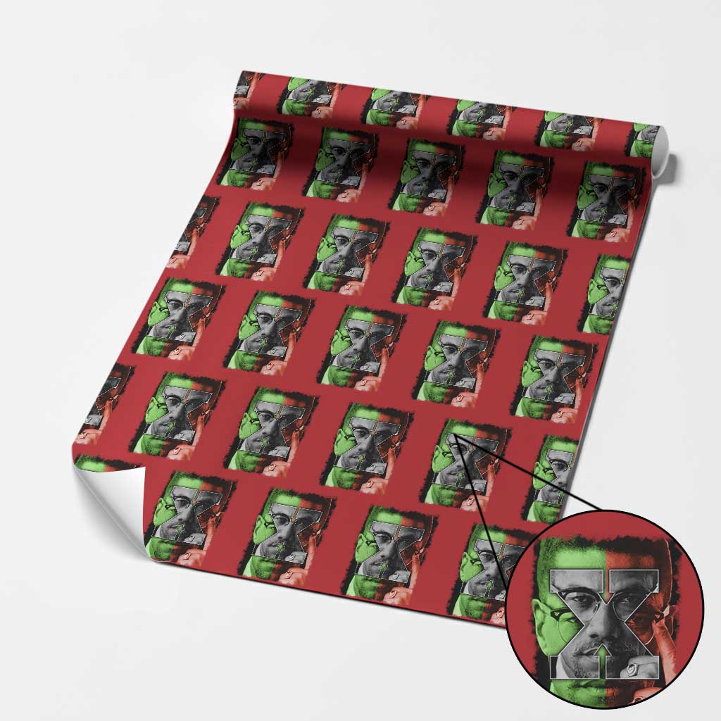 Malcolm X Wrapping Paper Roll Black History Month - Wonder Print Shop