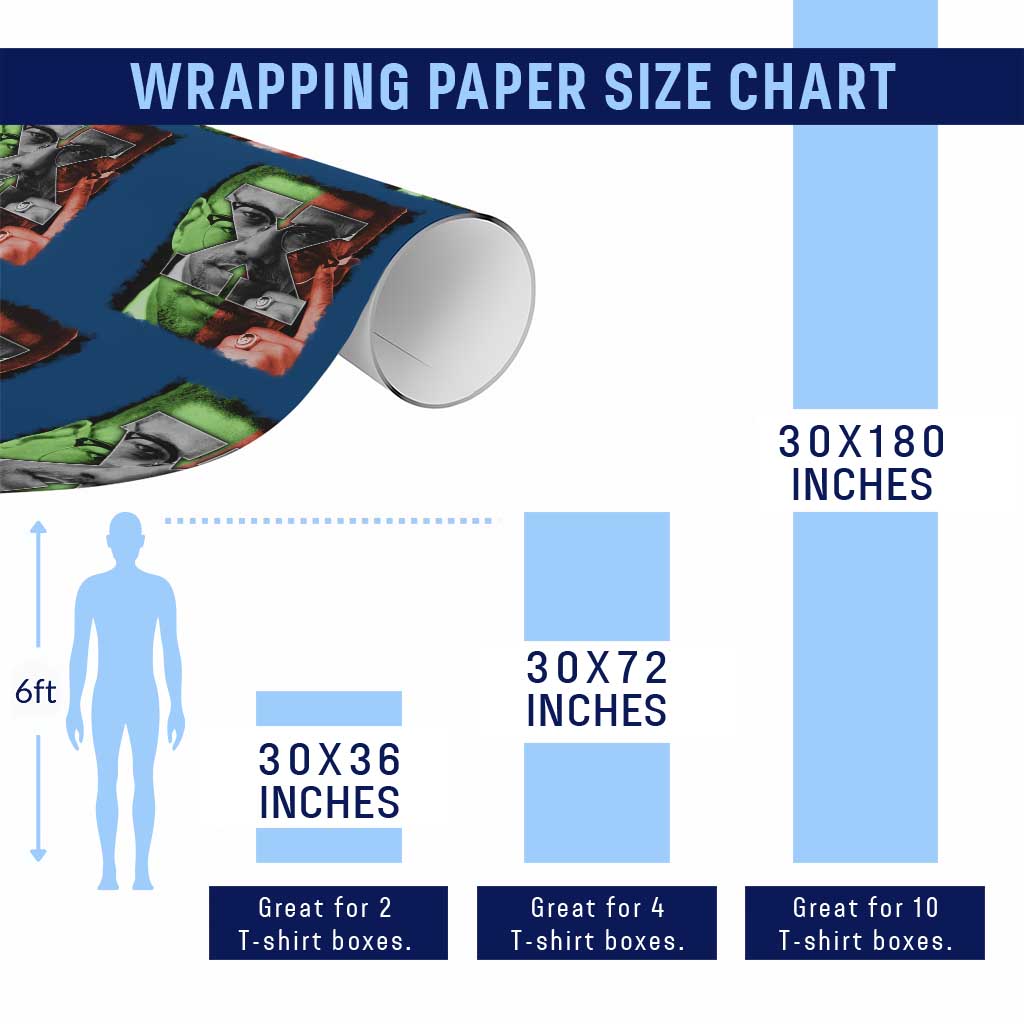 Malcolm X Wrapping Paper Roll Black History Month - Wonder Print Shop