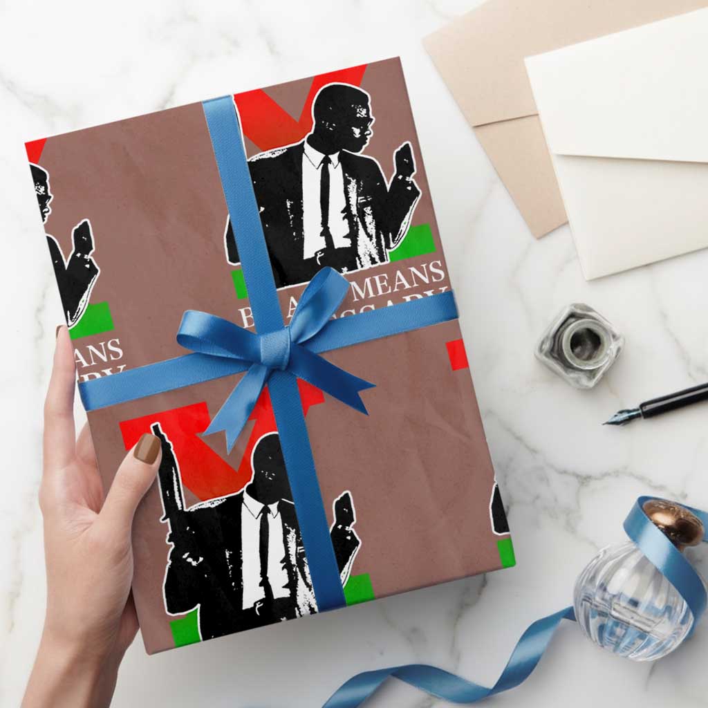 Malcolm X Wrapping Paper Roll By Any Means Necessary - Wonder Print Shop