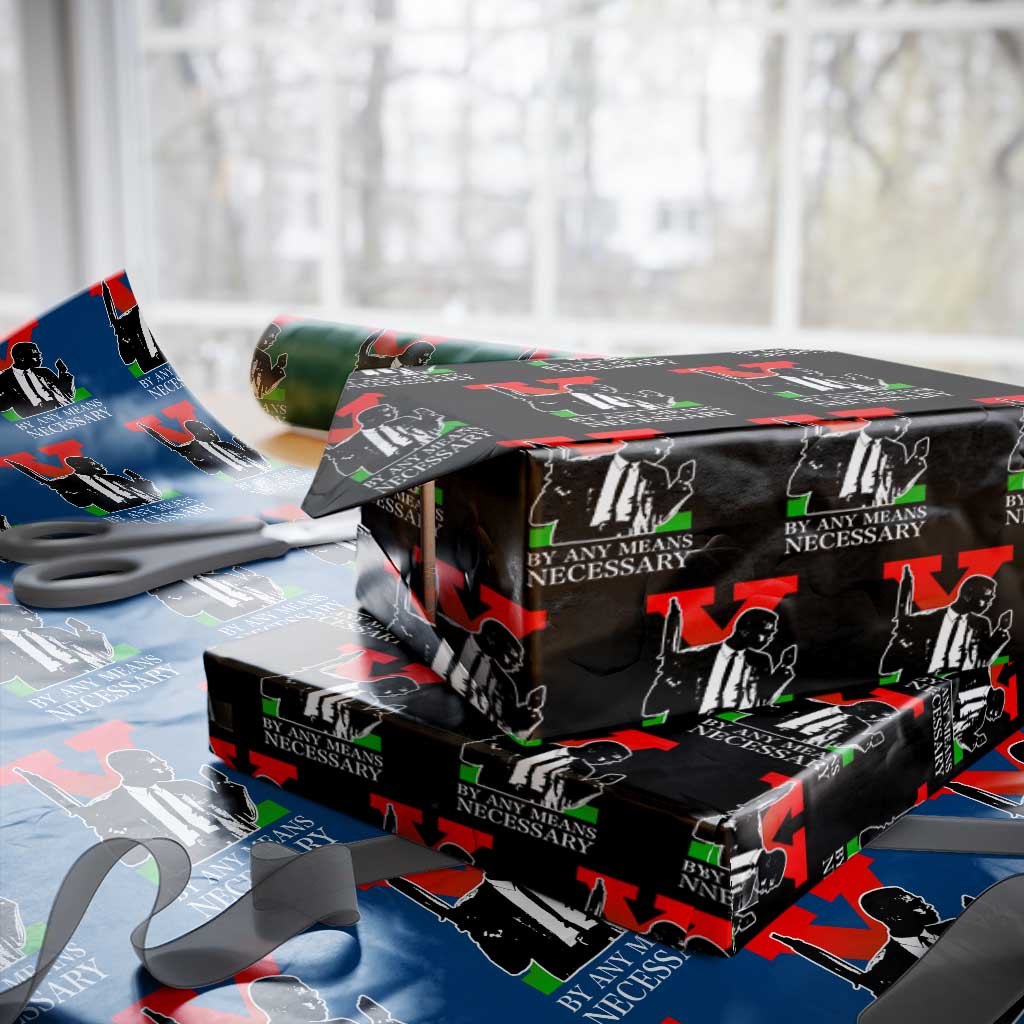 Malcolm X Wrapping Paper Roll By Any Means Necessary - Wonder Print Shop