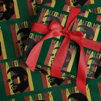 Malcolm X Wrapping Paper Roll Pan African Flag Black History - Wonder Print Shop