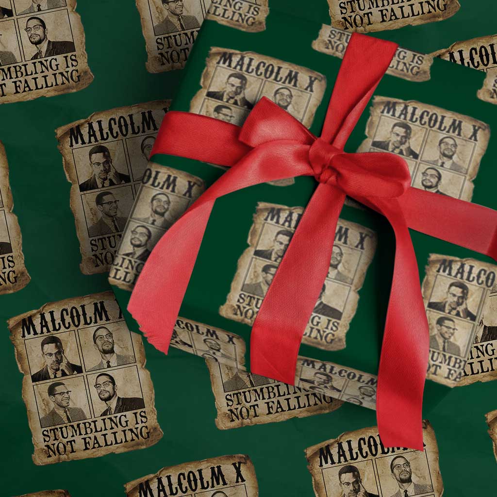 Malcolm X Wrapping Paper Roll Stumbling Is Not Falling Historical Poster TS12