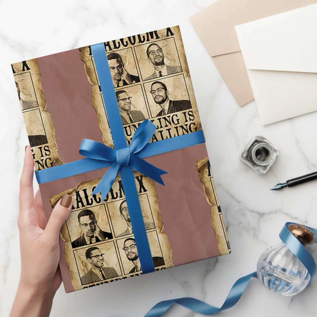 Malcolm X Wrapping Paper Roll Stumbling Is Not Falling Historical Poster TS12