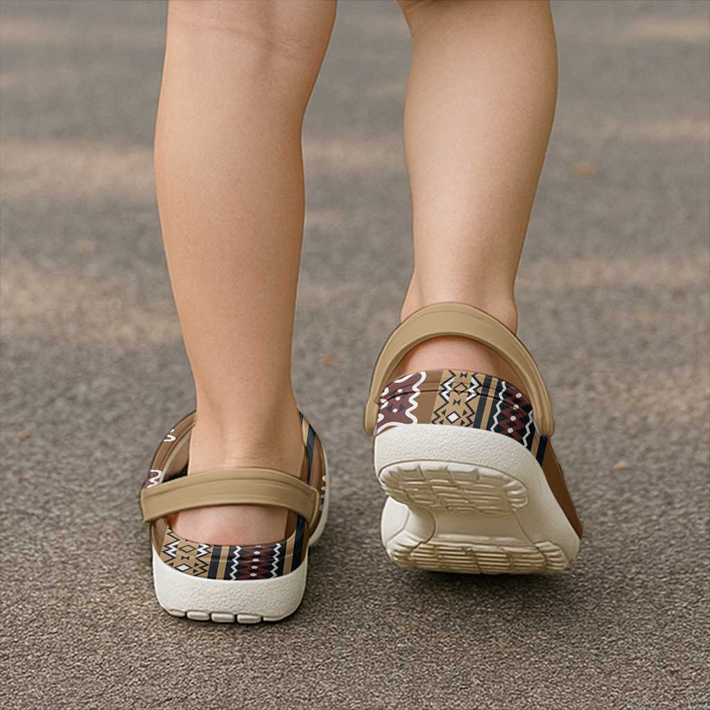 Mali Bologan Mud Cloth Pattern Clogs Shoes - Wonder Print Shop