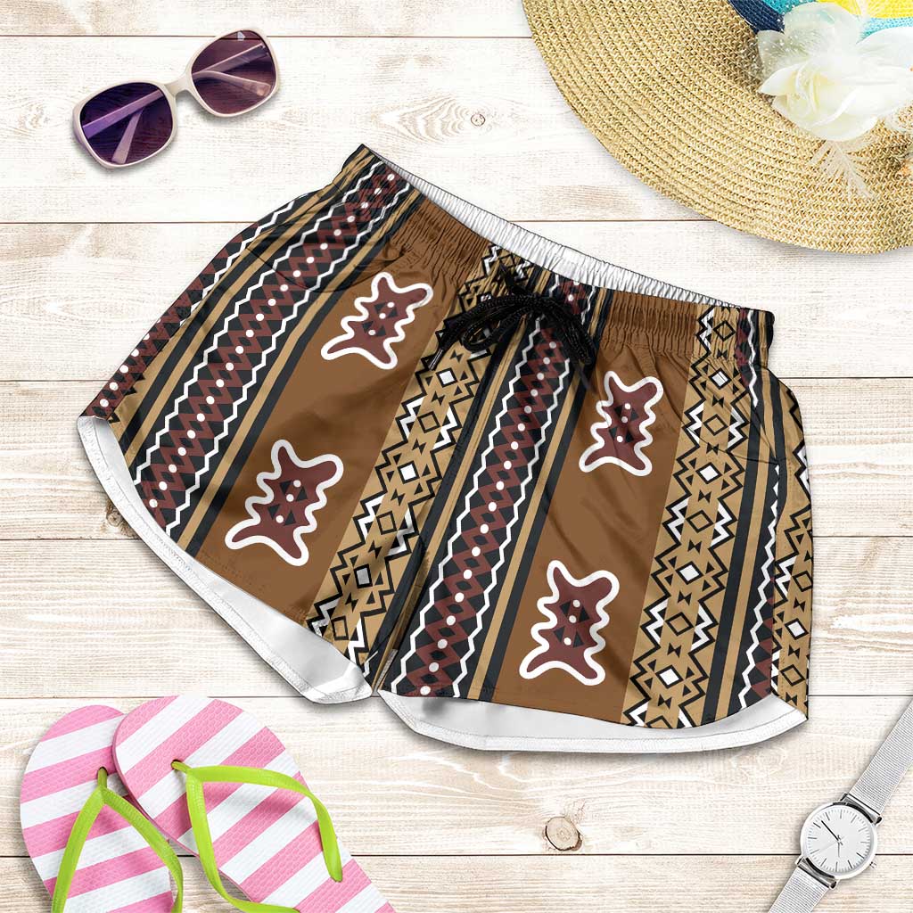 Mali Bologan Mud Cloth Pattern Shorts for Women - Wonder Print Shop