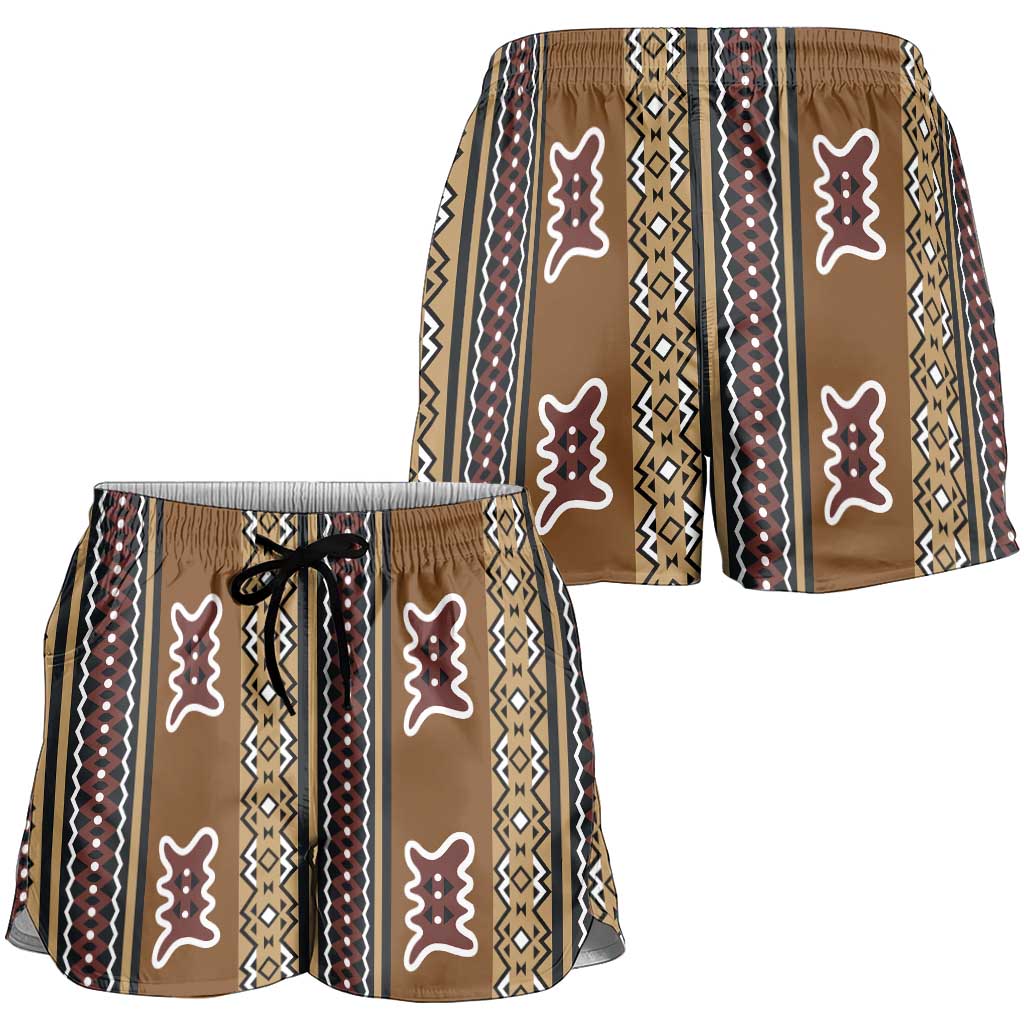 Mali Bologan Mud Cloth Pattern Shorts for Women - Wonder Print Shop