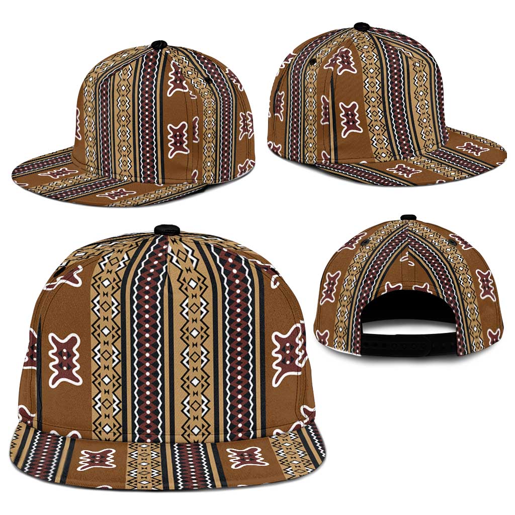 Mali Bologan Mud Cloth Pattern Snapback Cap - Wonder Print Shop