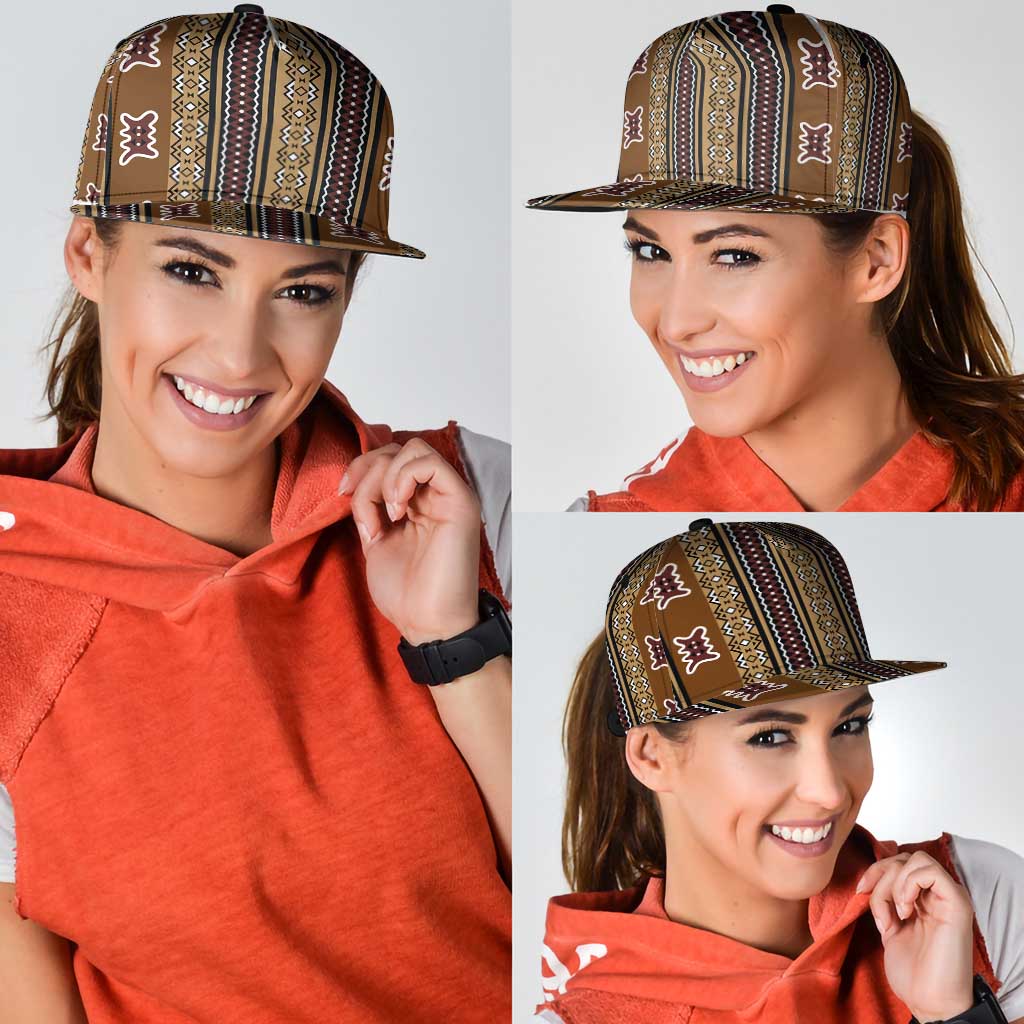 Mali Bologan Mud Cloth Pattern Snapback Cap - Wonder Print Shop