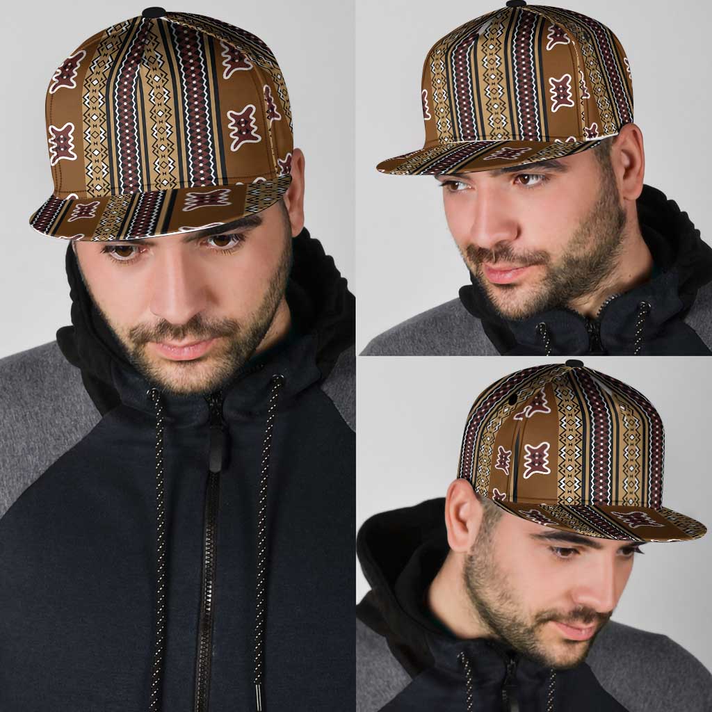 Mali Bologan Mud Cloth Pattern Snapback Cap - Wonder Print Shop