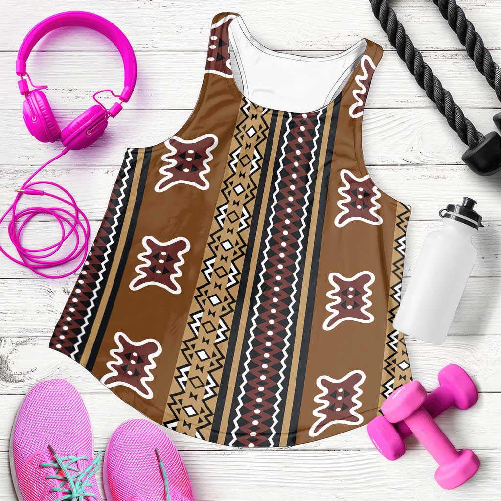 Mali Bologan Mud Cloth Pattern Women Racerback Tank - Wonder Print Shop