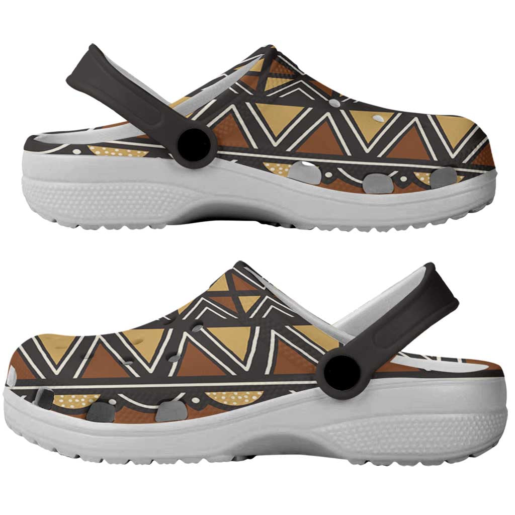 Mali Mud Cloth African Village Clogs Shoes Ethnic Geometry Style - Wonder Print Shop