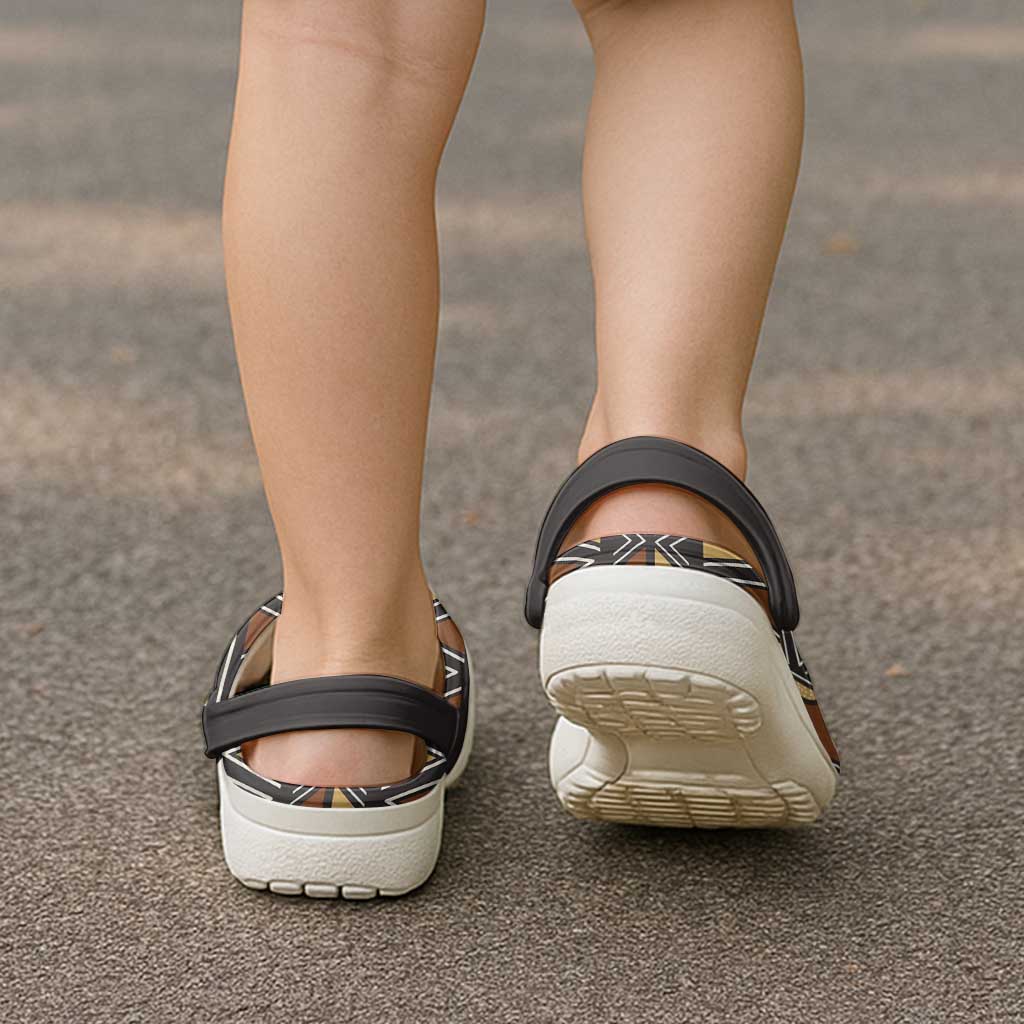 Mali Mud Cloth African Village Clogs Shoes Ethnic Geometry Style - Wonder Print Shop