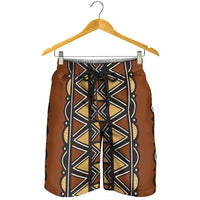 Mali Mud Cloth African Village Shorts for Men Ethnic Geometry Style - Wonder Print Shop