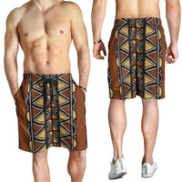 Mali Mud Cloth African Village Shorts for Men Ethnic Geometry Style - Wonder Print Shop