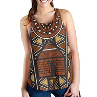 Mali Mud Cloth African Village Women Racerback Tank Ethnic Geometry Style - Wonder Print Shop