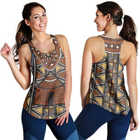 Mali Mud Cloth African Village Women Racerback Tank Ethnic Geometry Style - Wonder Print Shop