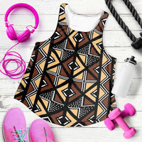 Mali Mud Cloth Legacy Pattern Women Racerback Tank Ethnic Geometry Style - Wonder Print Shop