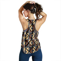 Mali Mud Cloth Legacy Pattern Women Racerback Tank Ethnic Geometry Style - Wonder Print Shop