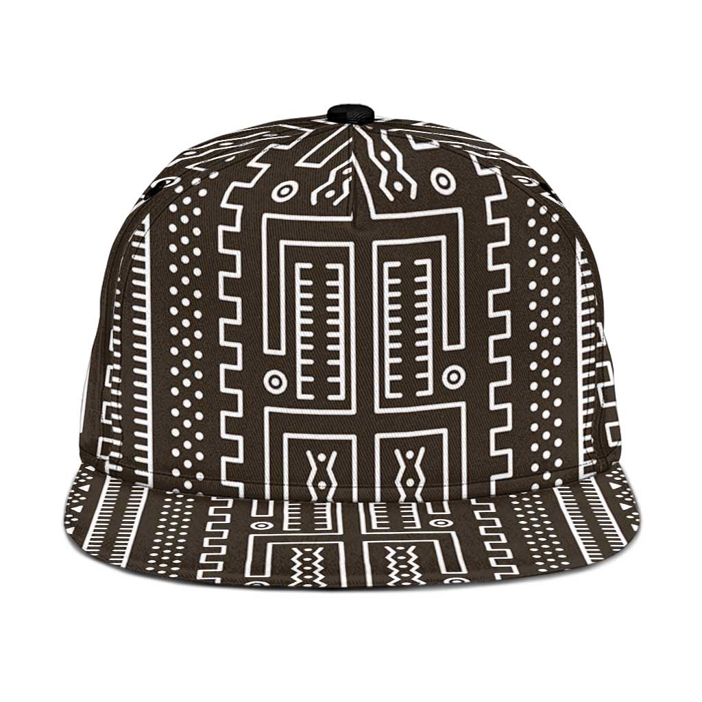Mali Mud Cloth Snapback Cap Bogolanfini Pattern - Wonder Print Shop