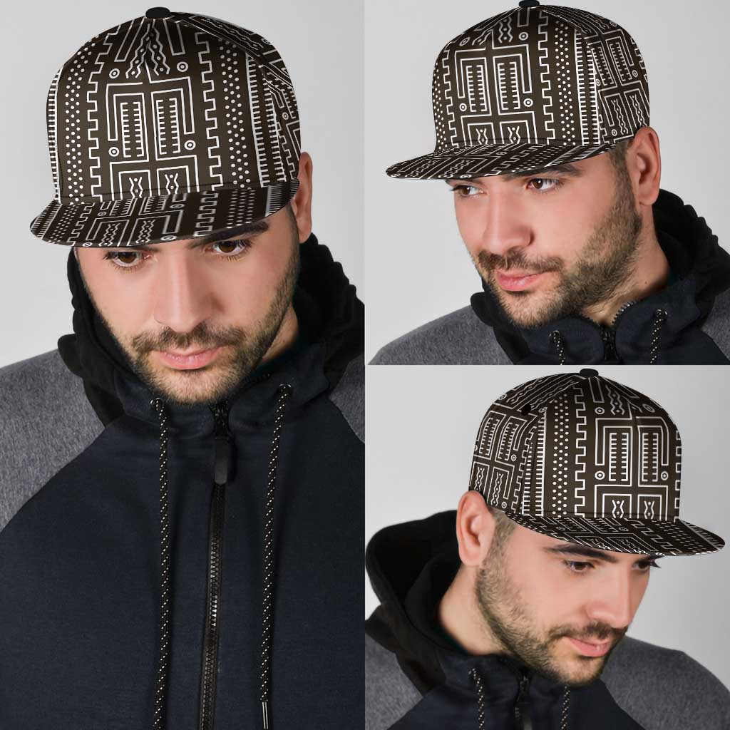 Mali Mud Cloth Snapback Cap Bogolanfini Pattern - Wonder Print Shop