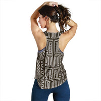 Mali Mud Cloth Women Racerback Tank Bogolanfini Pattern - Wonder Print Shop
