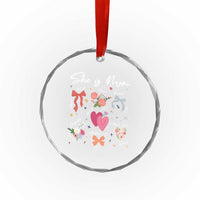 Mama Christian Religious Crystal Glass Ornament She Is Mom Mother's Day Jesus Flowers Bow - Wonder Print Shop