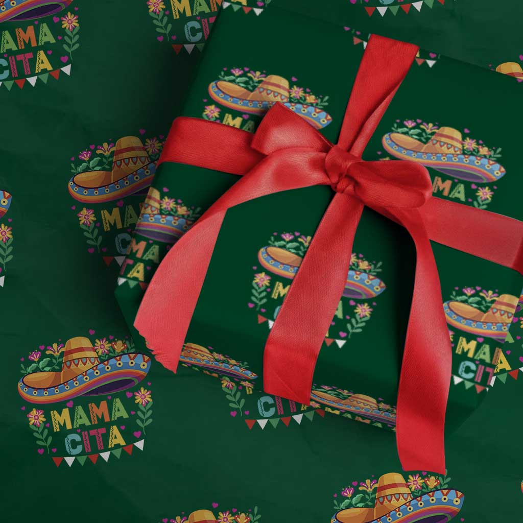 Mama Cita Wrapping Paper Roll Cinco De Mayo Mexican Mom Flower Sombrero