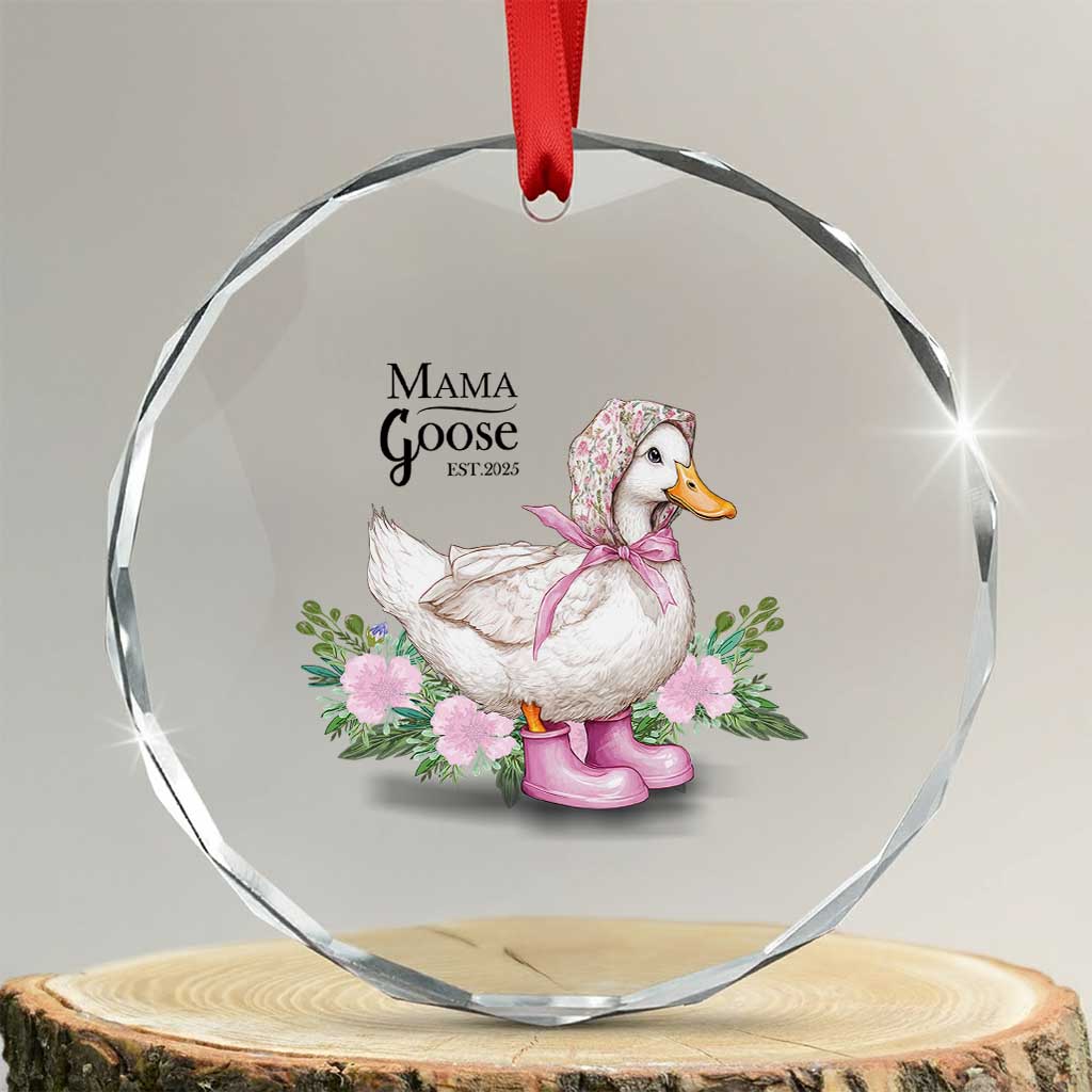 Mama Goose Est 2025 Crystal Glass Ornament Vintage New Mom Mothers Day - Wonder Print Shop