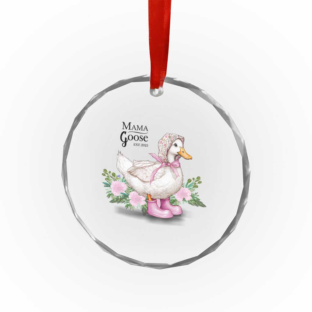 Mama Goose Est 2025 Crystal Glass Ornament Vintage New Mom Mothers Day - Wonder Print Shop