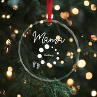 Mama Loading 2026 Crystal Glass Ornament Pregnancy Announcement Mothers Day